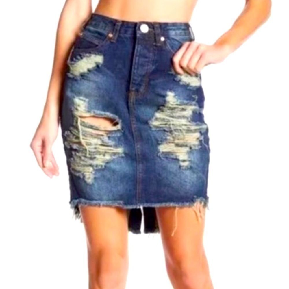 one teaspoon • 2020 high waist long rise super fitted mid length skirt